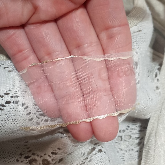 Vintage Coldwater Creek Linen Vest Size 18 Tan Cotton Core Crochet Lace - Picture 7 of 8